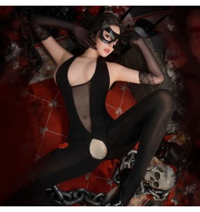 FEE ET MOI - Castle-Inspired Sheer Open-Crotch Cat Costume (Black)